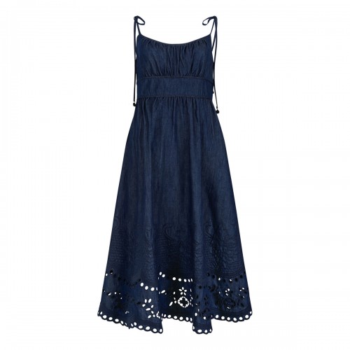 Mahon broderie denim midi...