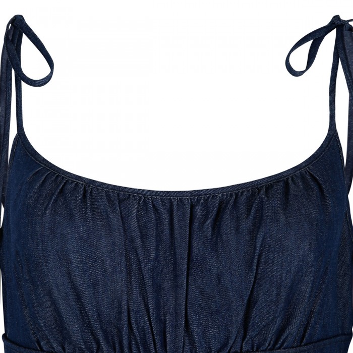 Mahon broderie denim midi dress