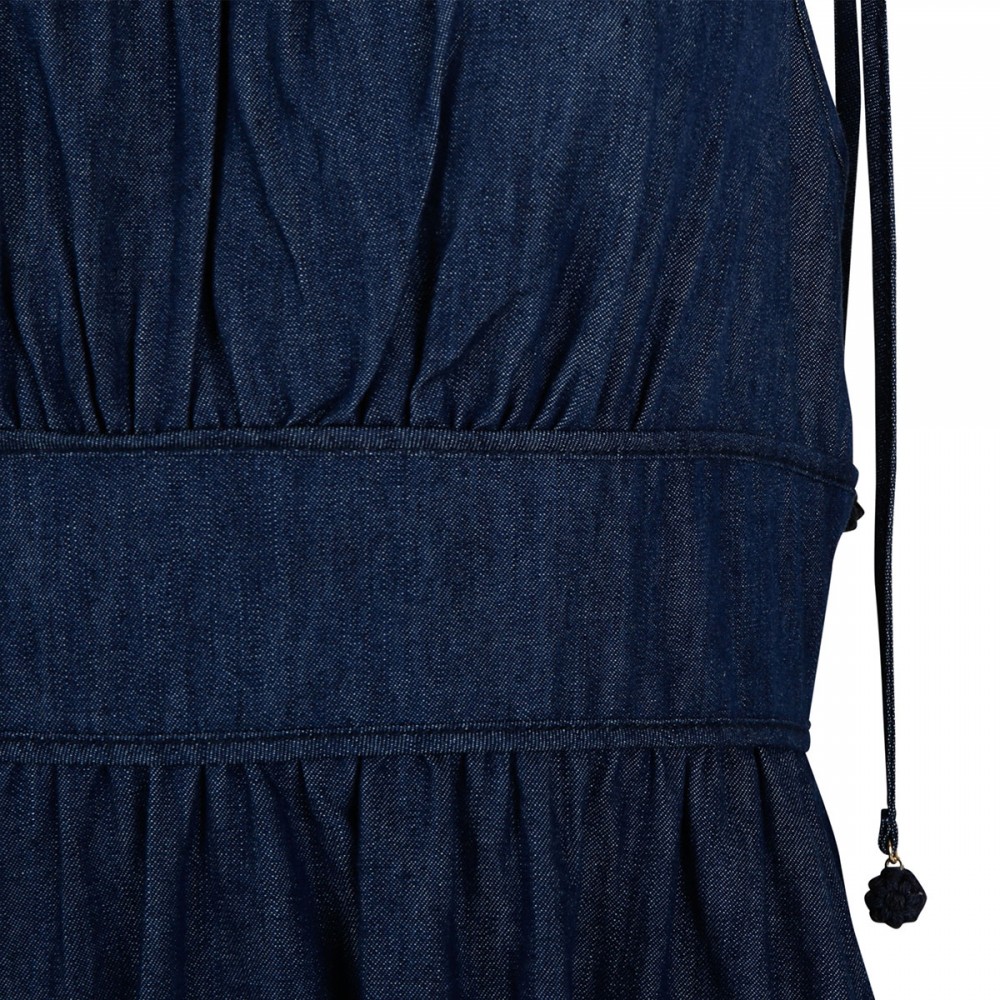 Mahon broderie denim midi dress