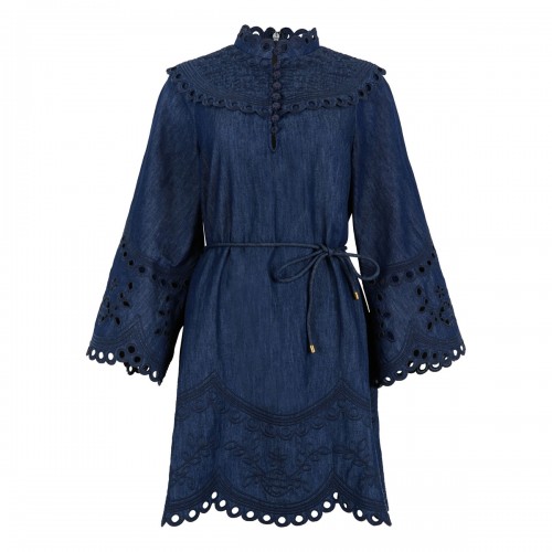 Mahon broderie denim mini...