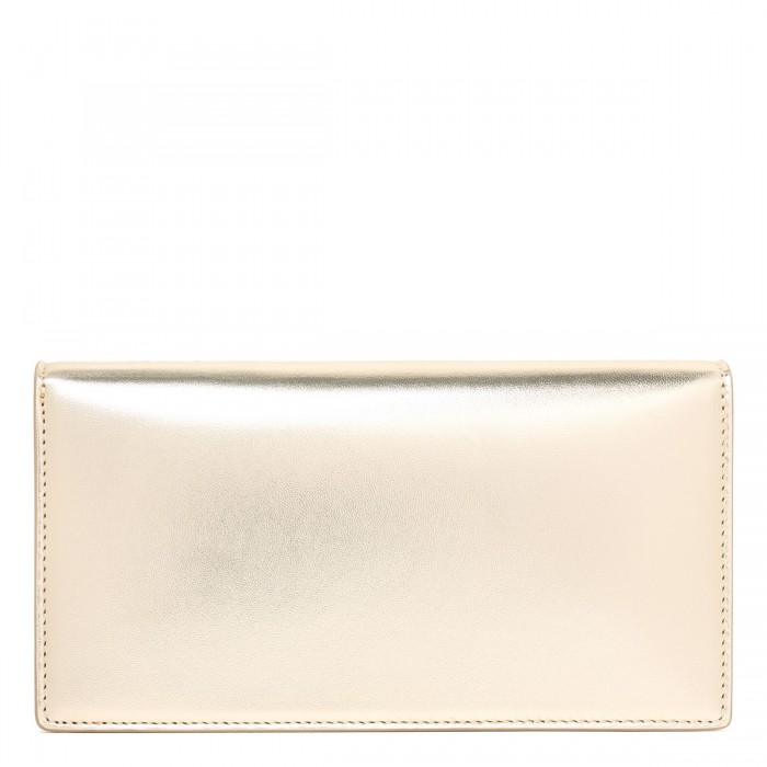 Bettina platinum leather clutch