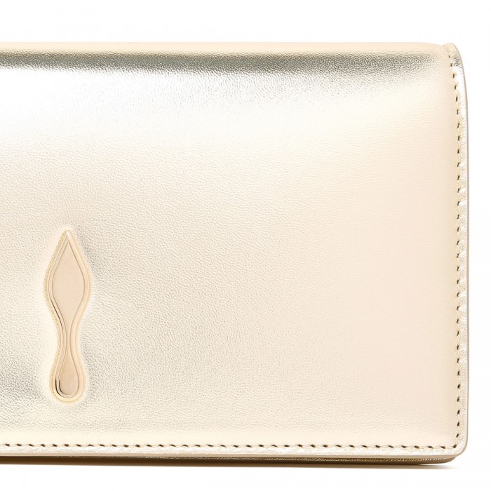 Bettina platinum leather clutch