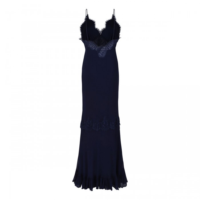 Navy lace georgette maxi dress
