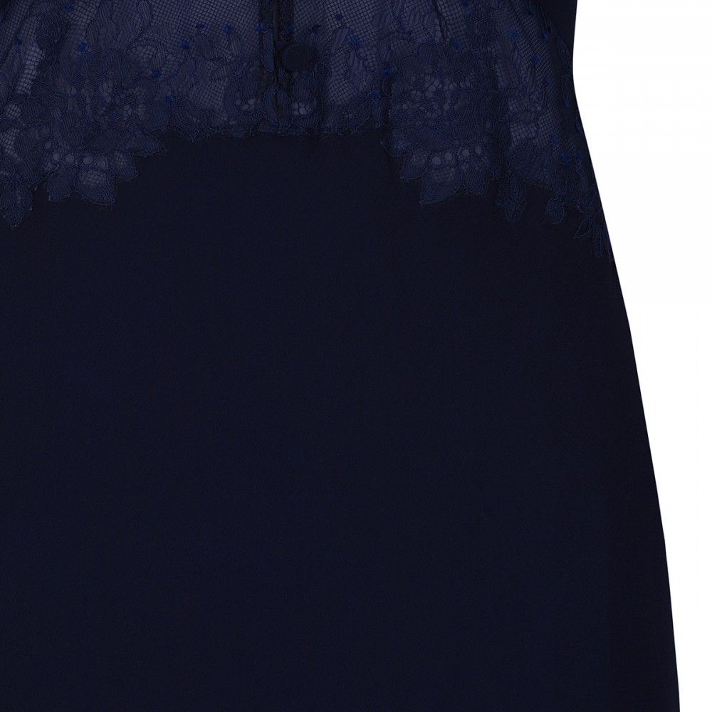 Navy lace georgette maxi dress