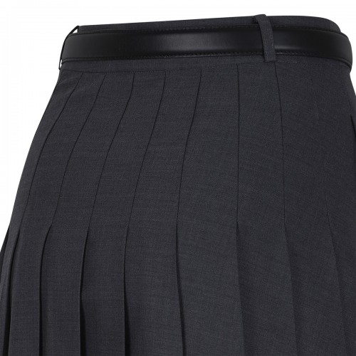 Gray pleated maxi skirt 2