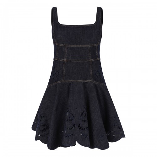 Indigo denim bow...