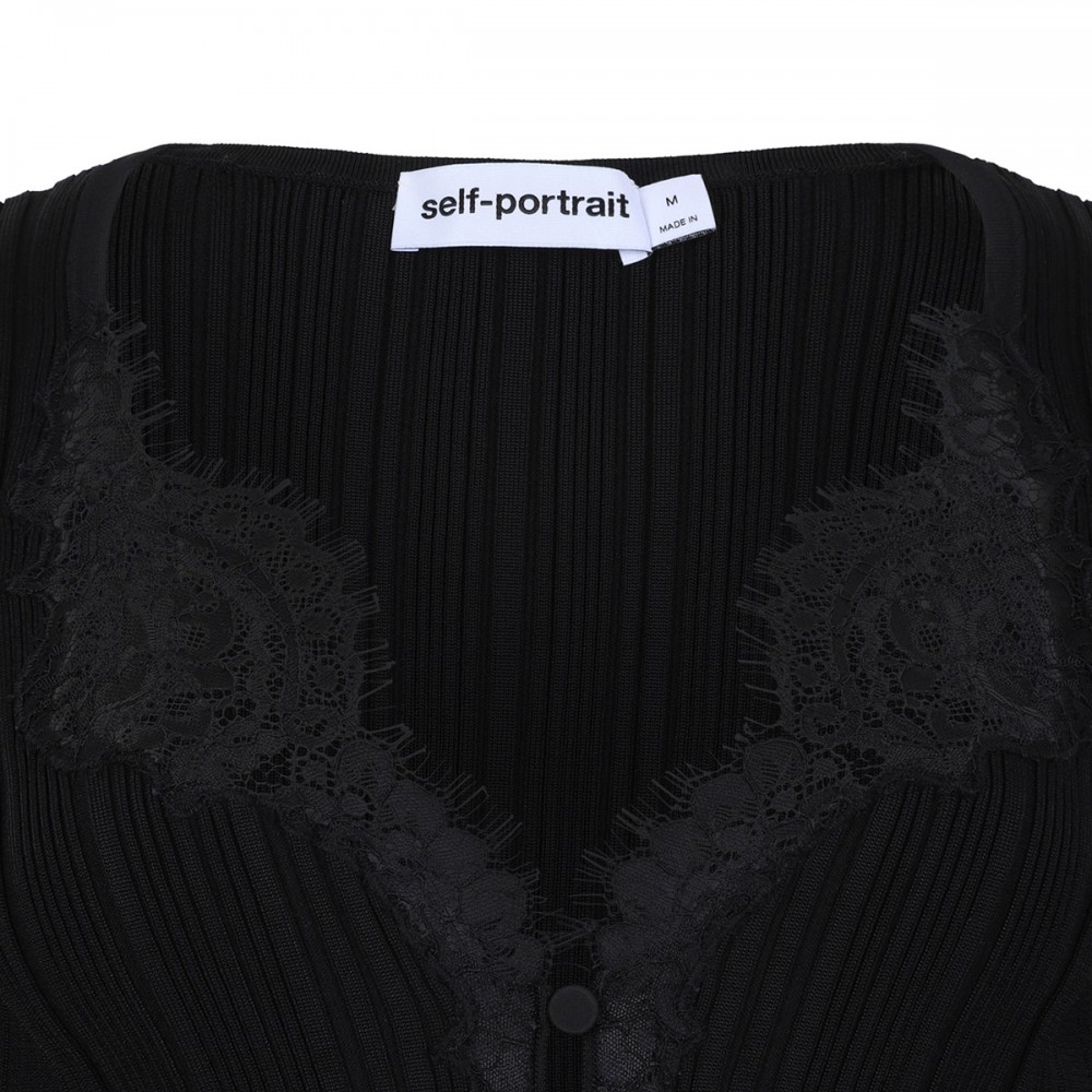 Black lace knit top