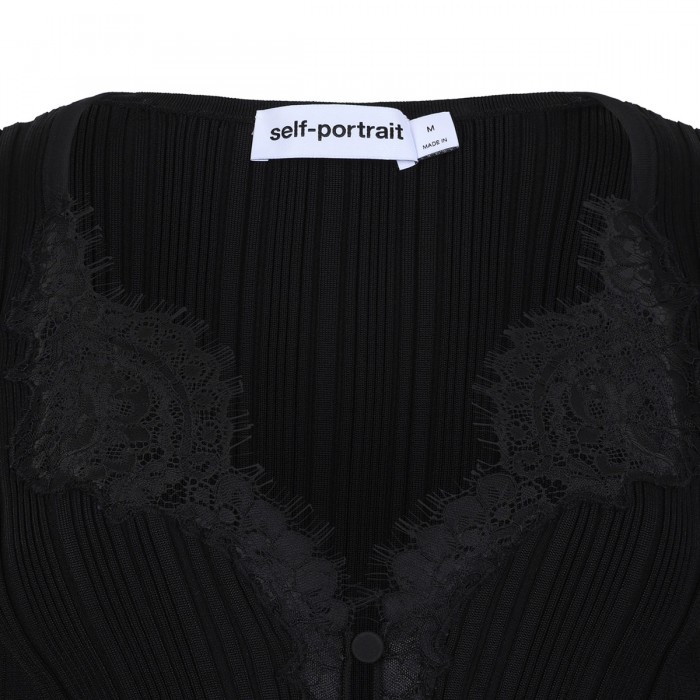 Black lace knit top