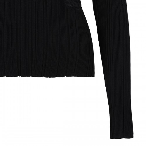 Black lace knit top 2