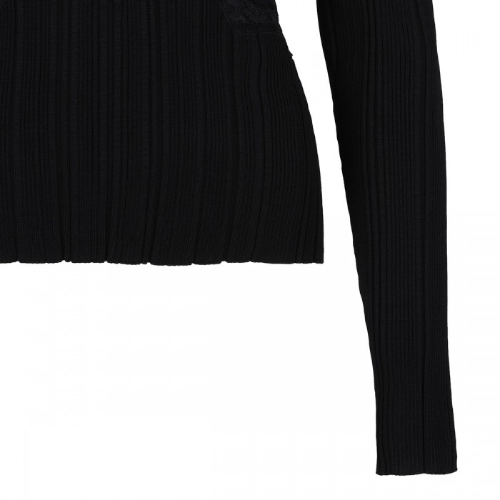 Black lace knit top