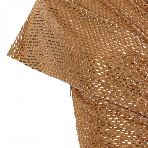 Gold rhinestone drape midi... 2