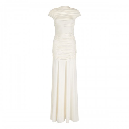 Yellow jersey draped maxi...
