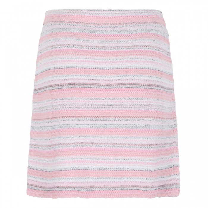 Pink textured knit mini skirt