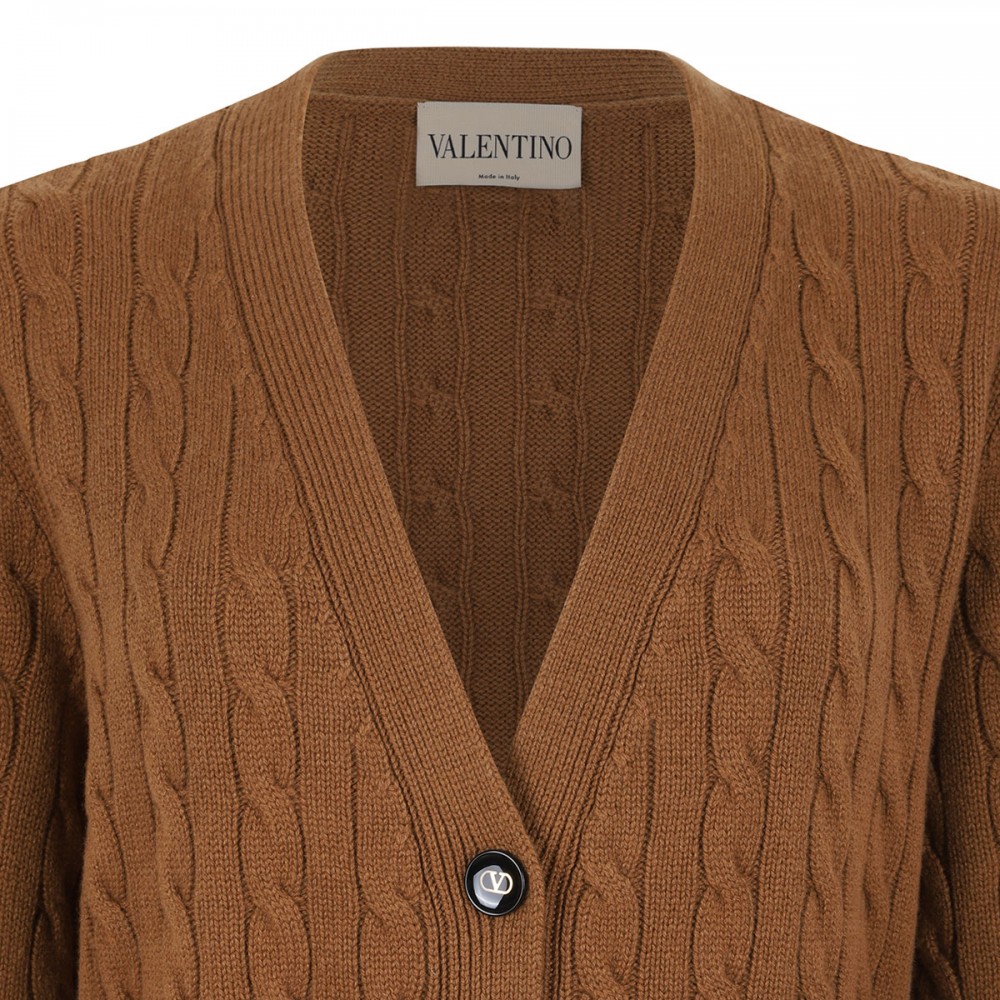Cable-knit cashmere cardigan