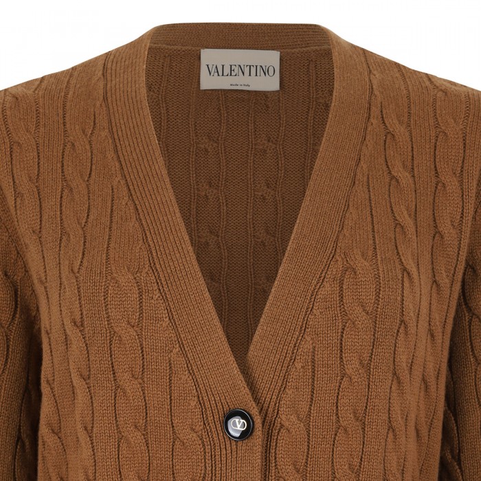 Cable-knit cashmere cardigan