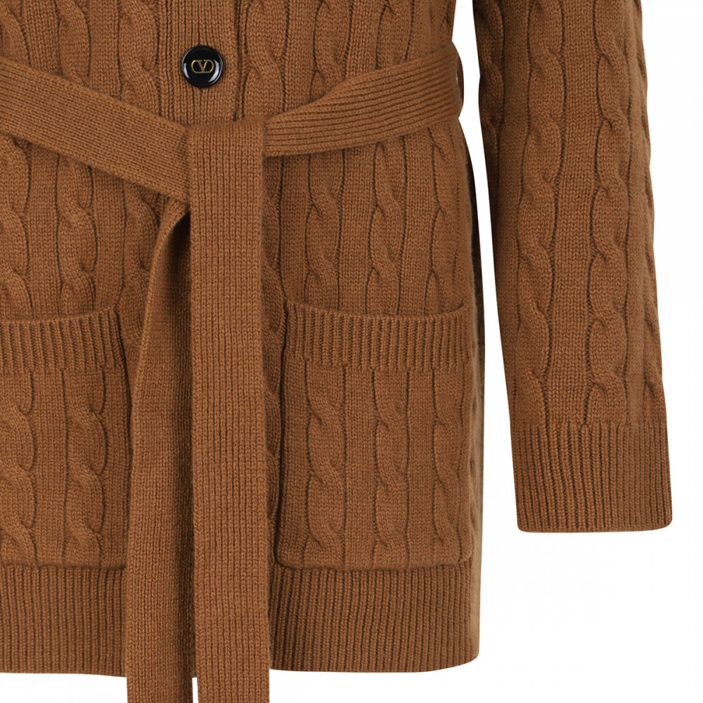 Cable-knit cashmere cardigan