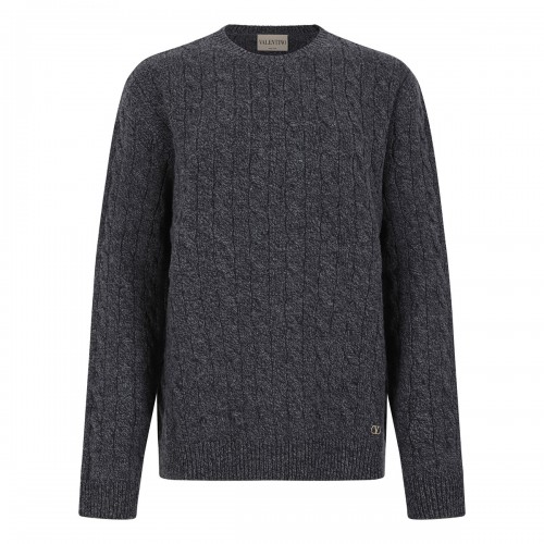 Cable-knit virgin wool sweater