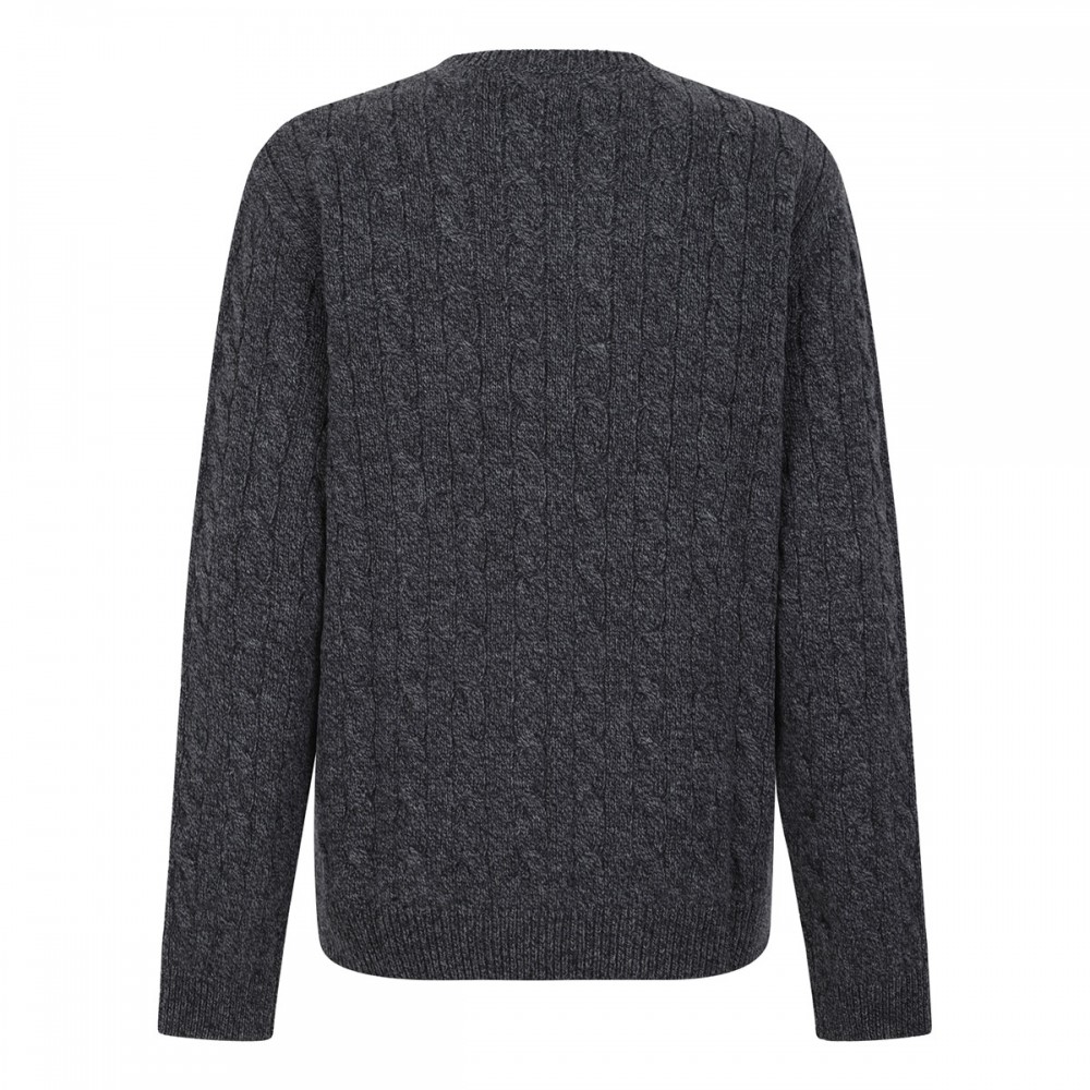Cable-knit virgin wool sweater