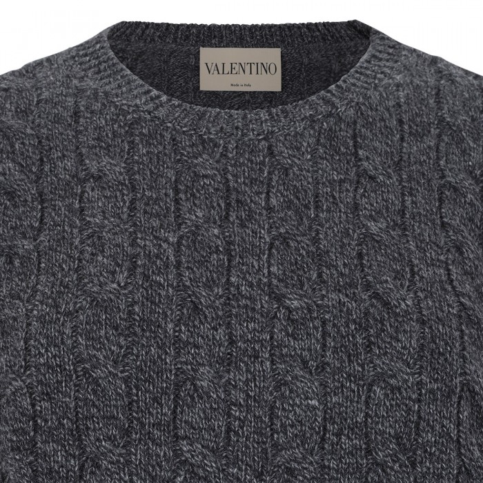 Cable-knit virgin wool sweater