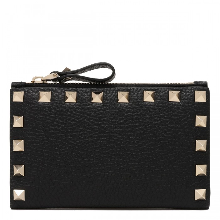 Rockstud card case with zip