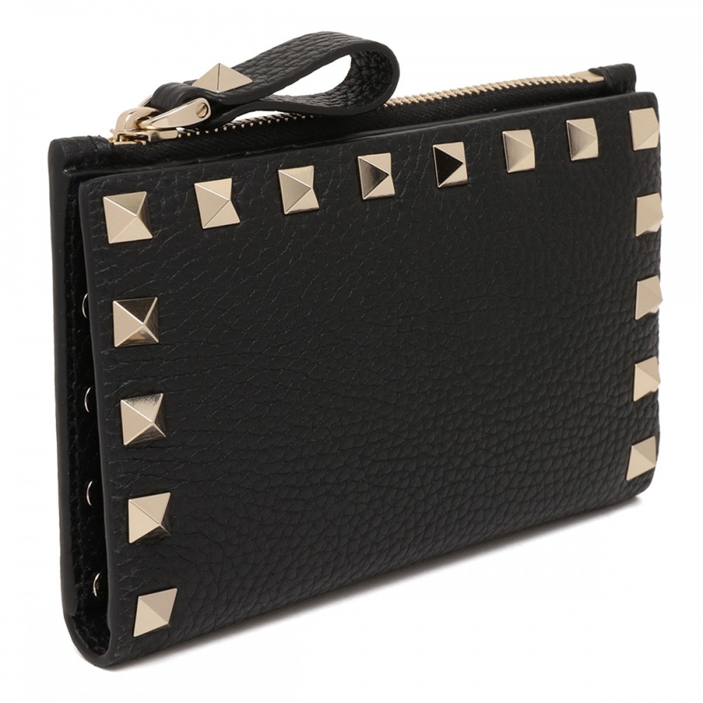 Rockstud card case with zip