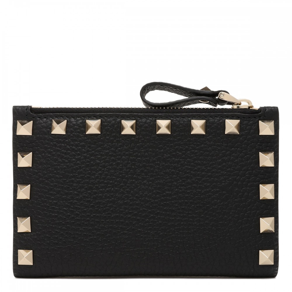 Rockstud card case with zip