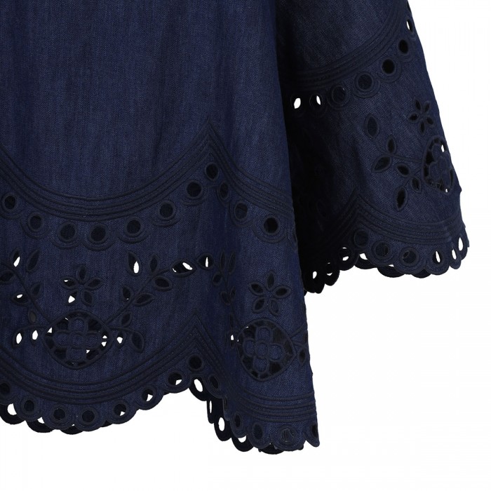 Mahon broderie denim top