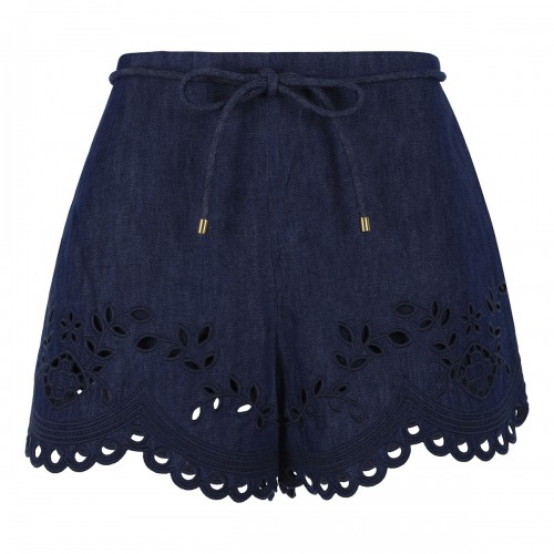Mahon broderie denim shorts