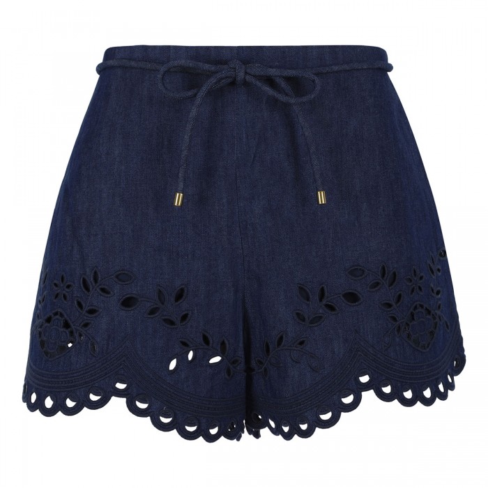 Mahon broderie denim shorts