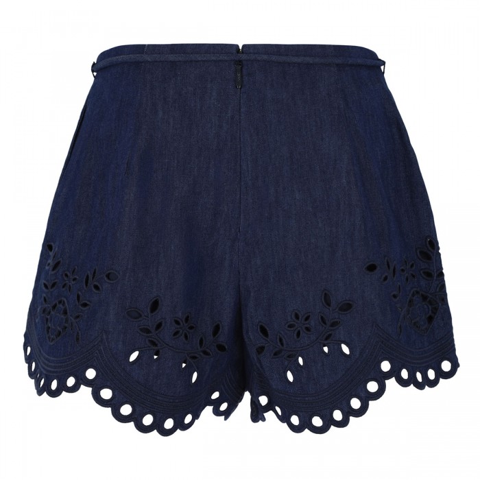 Mahon broderie denim shorts
