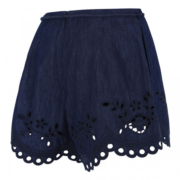 Mahon broderie denim shorts