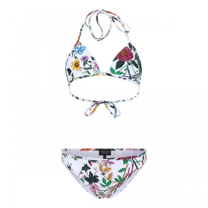 Flora print sparkling bikini