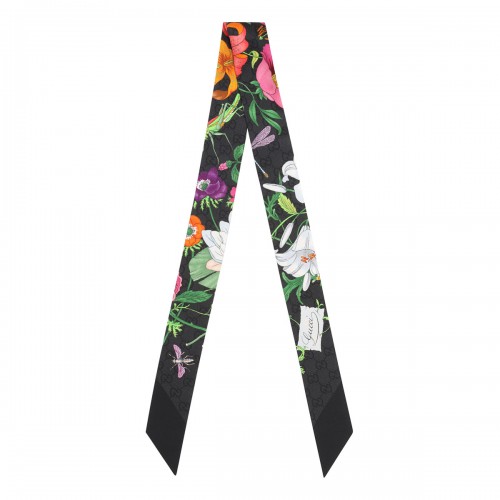 Flora GG silk twill ribbon