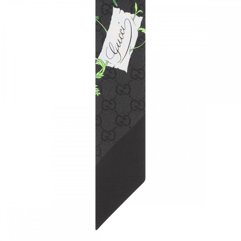 Flora GG silk twill ribbon