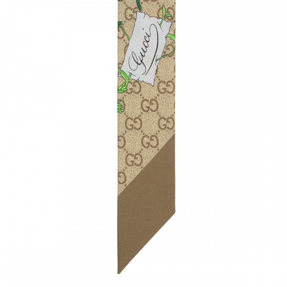Flora GG silk twill ribbon