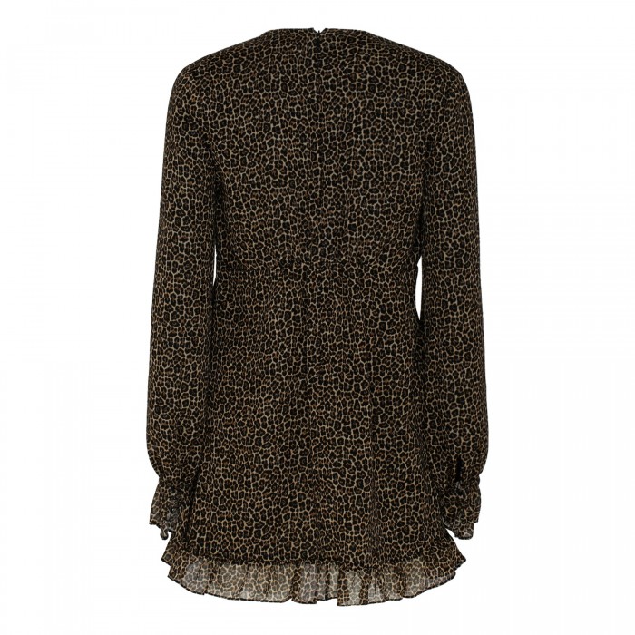 Leopard print wool mini dress
