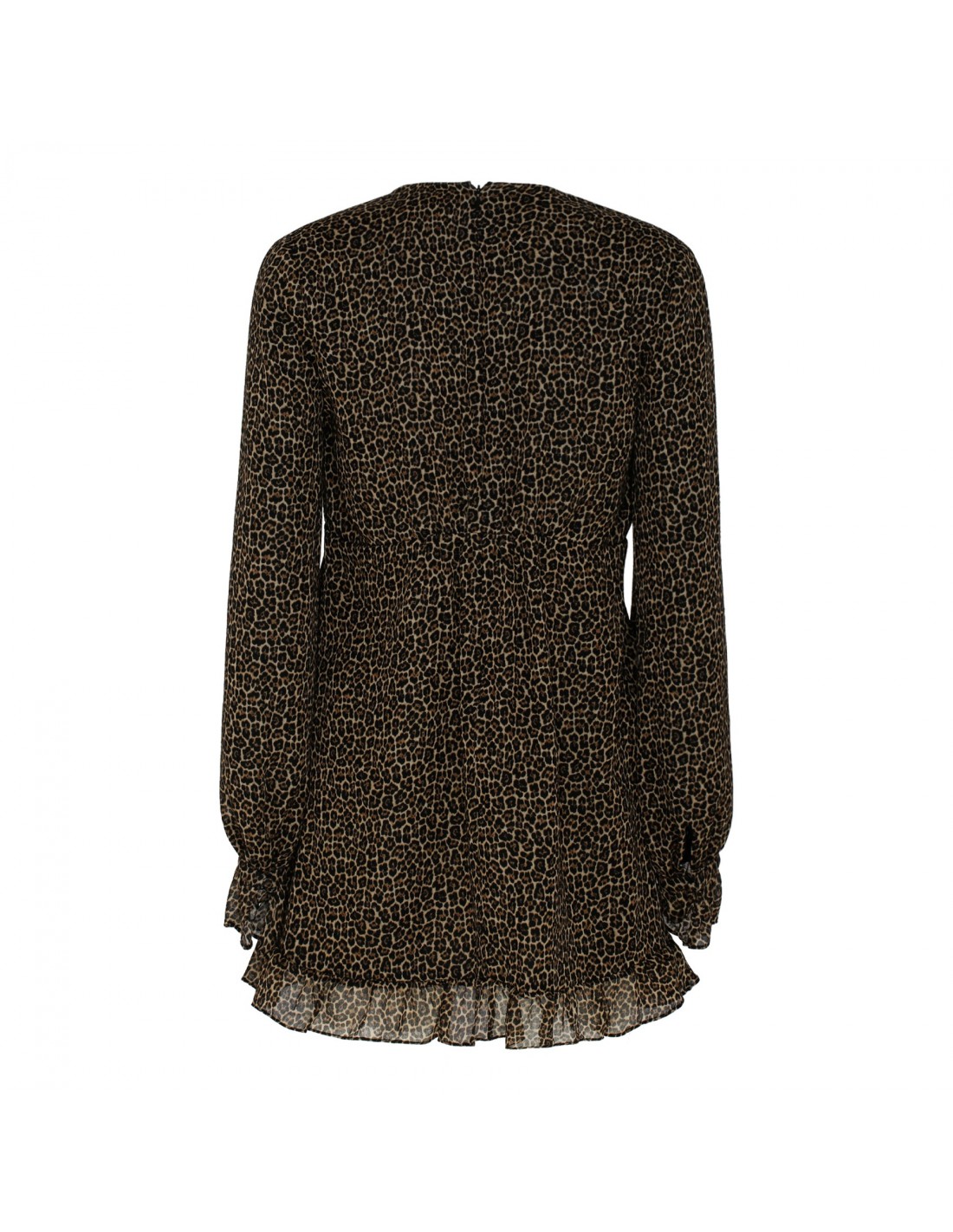 Leopard print wool mini dress
