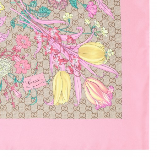 Flora GG silk twill carré 2