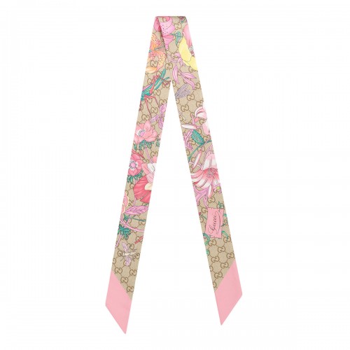 Flora GG silk twill ribbon