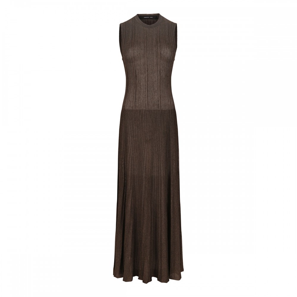 Flexage pleated knit long dress