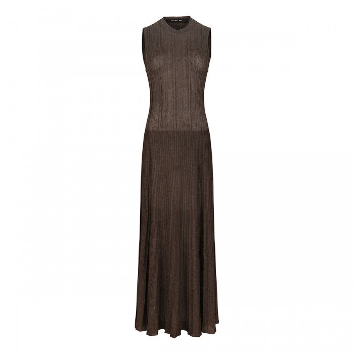 Flexage pleated knit long dress