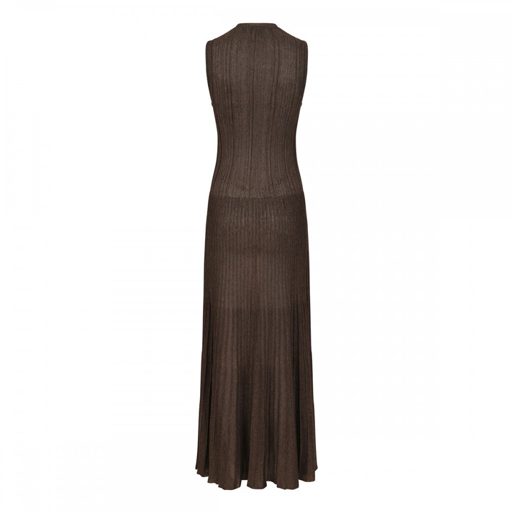 Flexage pleated knit long dress