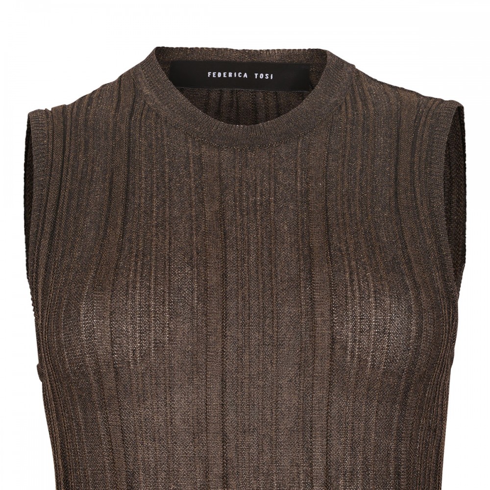 Flexage pleated knit long dress