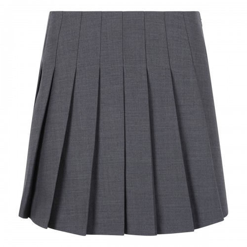 Gray pleated mini skirt