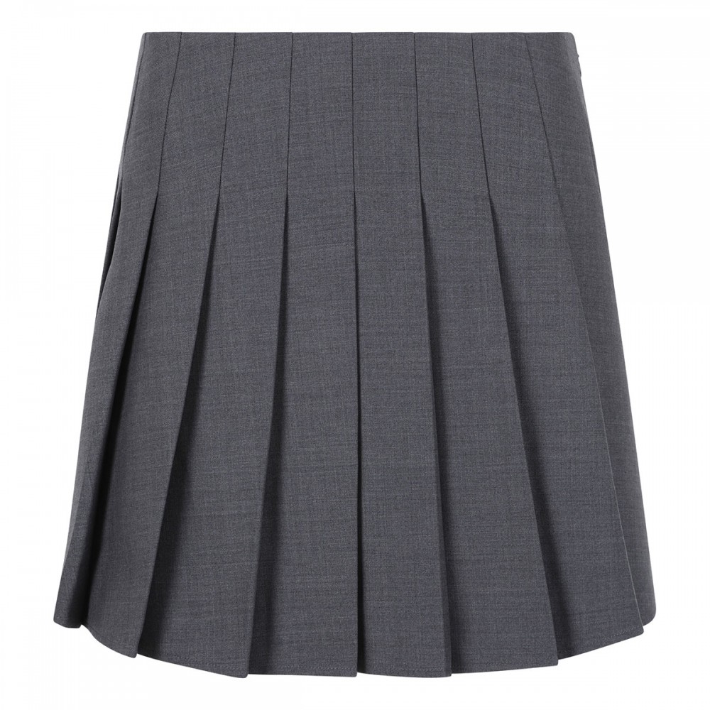 Gray pleated mini skirt