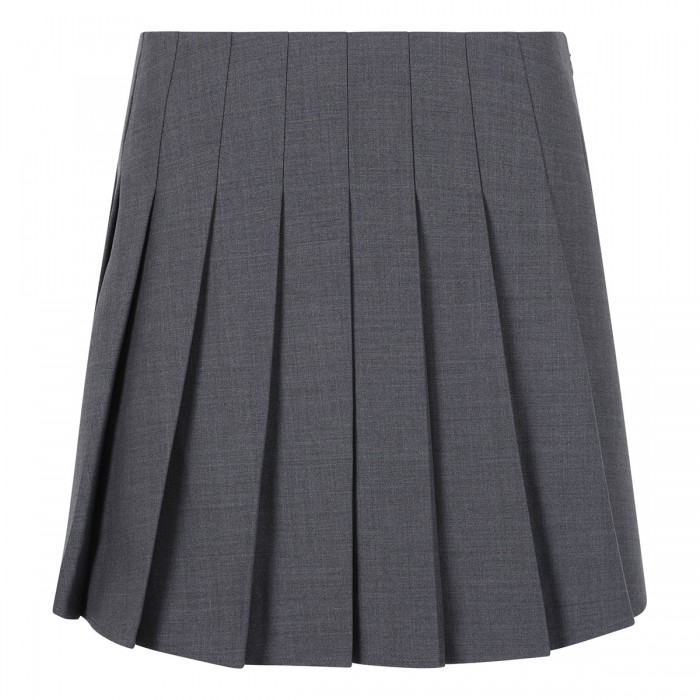 Gray pleated mini skirt