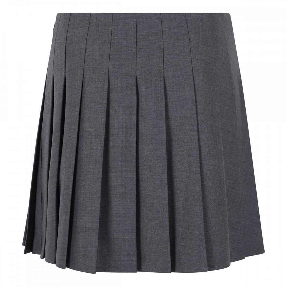 Gray pleated mini skirt