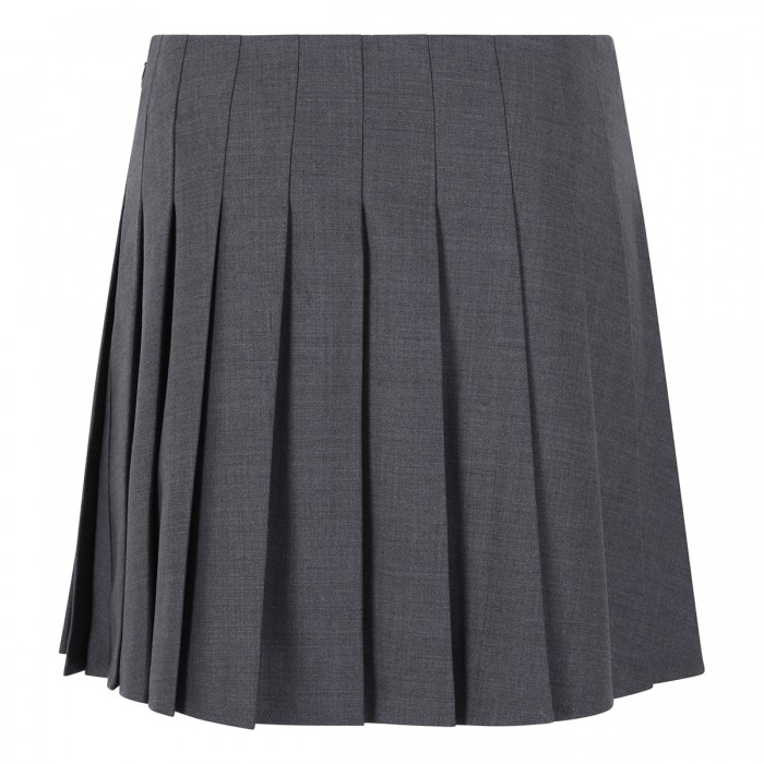 Gray pleated mini skirt