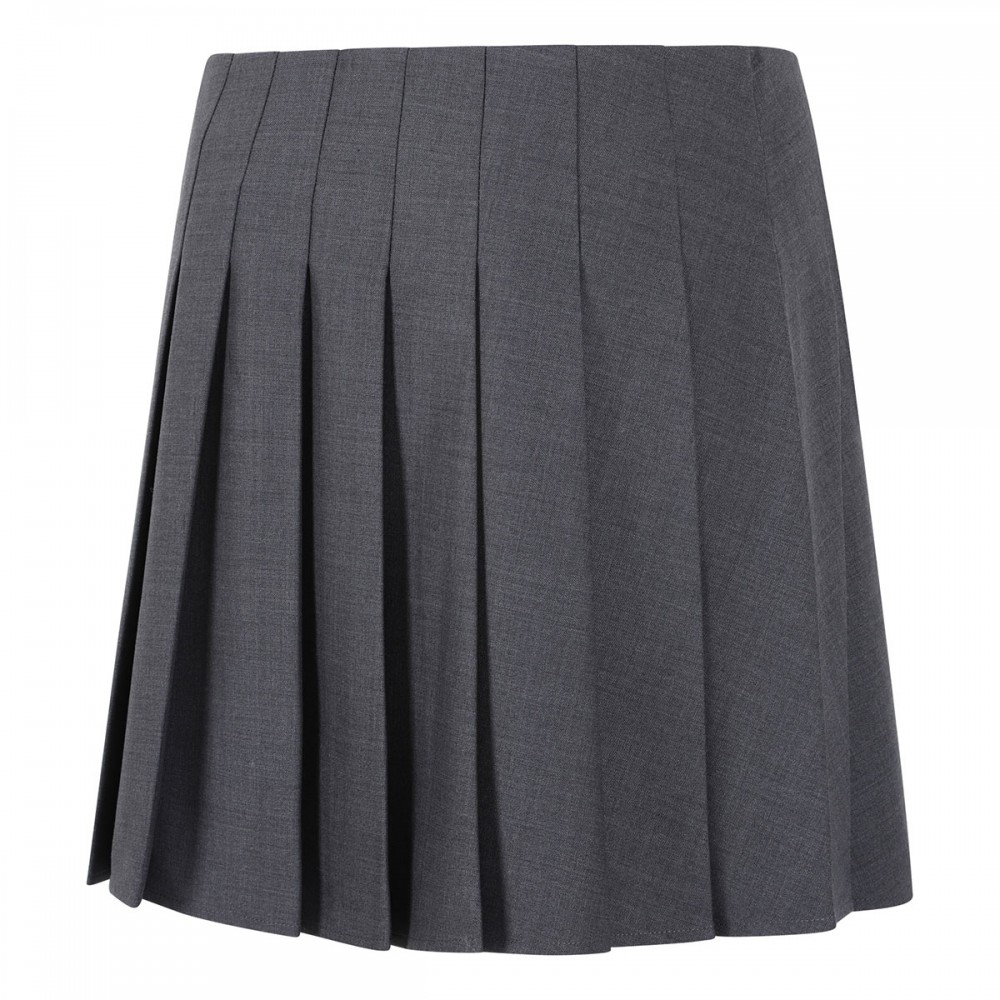 Gray pleated mini skirt