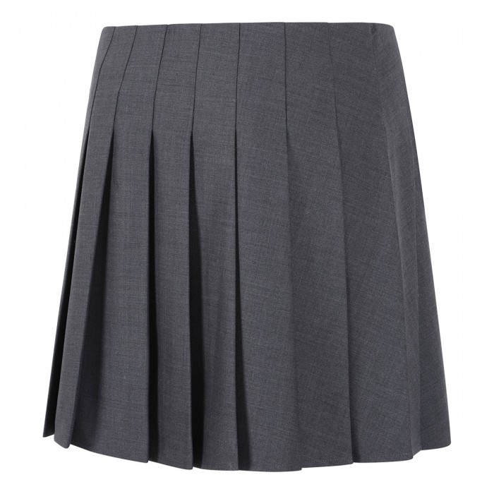 Gray pleated mini skirt